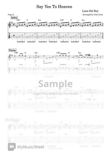 Say Yes To Heaven - Lana Del Rey ■YouTube Channel http://www.youtube.com/c/YutaUeno Say Yes To Heaven, Guitar Tabs Acoustic, Easy Guitar Tabs, Easy Guitar, Guitar Tabs, To Heaven, Say Yes, Acoustic Guitar, Lana Del Rey