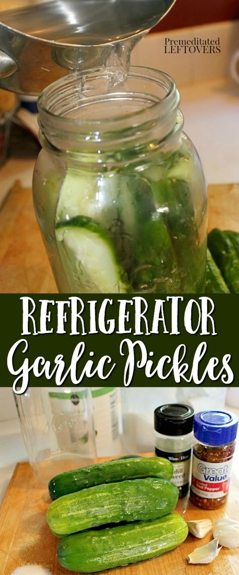 Quick Garlic Pickles, How To Make Garlic Pickles, Dill Refrigerator Pickle Recipe, Garlic Cucumbers, Pickles Homemade Easy, Garlic Pickles, Pickling Cucumbers Recipe, Pickled Things, Refrigerator Pickles Dill