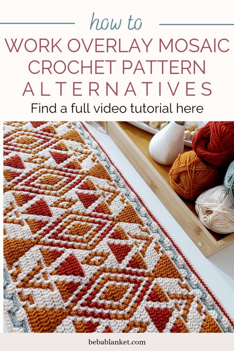 Dive into the colorful world of mosaic crochet with our easy-to-follow patterns. Perfect for both seasoned crochet enthusiasts and beginners. Plus, you'll have access to a comprehensive video tutorial to guide you every step of the way! Don't miss out on this creative opportunity of creating your gorgeous mosaic crochet blanket to snuggle in - watch the video tutorial now! Mosaic Crochet Written Pattern, Overlay Mosaic Crochet Tutorial, Mosaic Crochet Tutorials Free, How To Mosaic Crochet Step By Step, Mosaic Patterns For Beginners Simple, Mosaic Tunisian Crochet, How To Do Mosaic Crochet, Mosaic Overlay Crochet, Crochet Mosaic Pattern