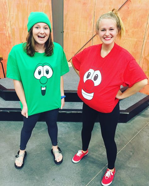 VeggieTales Costume Veggie Tales Costumes Diy, Veggietales Costumes Diy, Veggietales Costumes, Veggie Tales Costumes, Veggie Tales Trunk Or Treat, Band Costumes, Tale Dress, Duo Costumes, Plus Size Halloween Costume