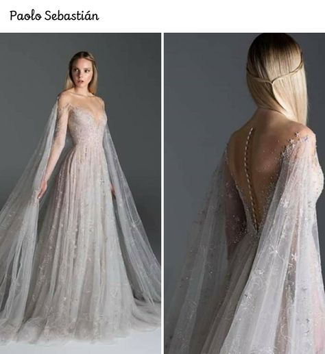 Knee Length Evening Dress, Fairy Prom Dress, Romantic Princess, Grey Evening Dresses, Paolo Sebastian, Fairy Wedding Dress, Beaded Evening Gowns, Celestial Wedding, Fairy Wedding