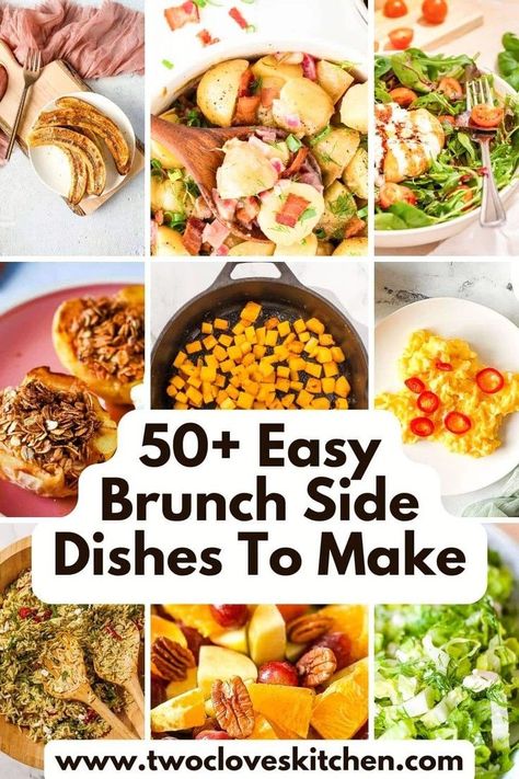 Discover over 50 simple and delicious brunch side dishes for your next get-together. From fresh fruit salads and savory potatoes to light and fluffy muffins, there's something for everyone. These recipes are quick to make, easy to follow, and perfect for any brunch menu. Whether you're hosting a casual get-together or a special occasion, these sides will complement your main dishes and keep your guests satisfied. Try these crowd-pleasers for a stress-free brunch everyone will love! Brunch Side Dishes, Savory Potatoes, Sauteed Sweet Potatoes, Brunch Salad, Fluffy Muffins, Recipes Brunch, Brunch Sides, Breakfast Sides Dishes, Breakfast Vegetables