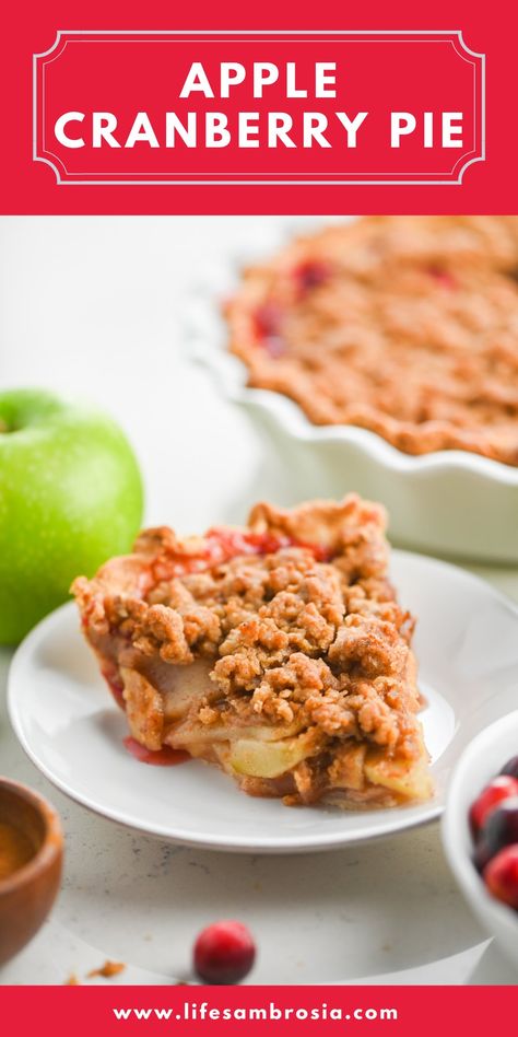 Apple Cranberry Crumble Pie, Cranberry Apple Crumble Pie, Apple Cranberry Pie Recipe, Apple Cranberry Crumble, Pie Crumble Topping, Crumbles Recipes, Apple Crumble Pie Recipe, Cranberry Apple Crumble, Cranberry Crumble