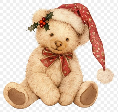 Diy Xmas Gifts For Friends, Vintage Teddy Bear Illustration, Christmas Png Aesthetic, Xmas Gifts For Friends, Png Accessories, Aesthetic Pngs, Childhood Christmas, Pngs Transparent, Teddy Bear Christmas