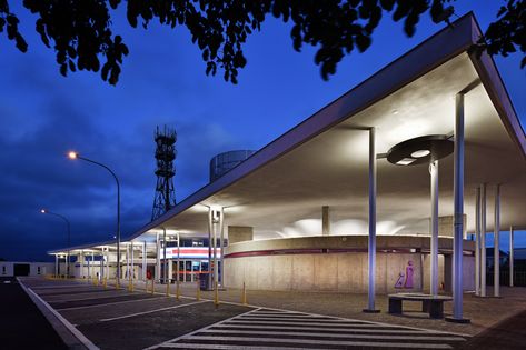 Convenient Store, Garden Court, Public Architecture, Roof Construction, Rest Area, Steel Columns, Small Places, Sense Of Place, Design Concept