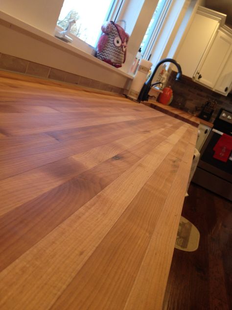 total. . Maple Countertops Kitchen, How To Finish Butcher Block Countertops, Maple Countertops, Maple Butcher Block Countertops, Butcher Block Island Top, Stained Butcher Block, Hardwood Countertops, Essex House, Diy Butcher Block