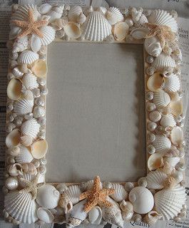 Finished frame | Participating artists created mosaic art fr… | Flickr Sea Shell Photo Frame, Cute Photo Frame Ideas, Shell Mirror Diy, Diy Photo Frame Ideas, Shell Photo Frame, Photo Frame Craft, Cute Picture Frame, Photo Frame Ideas, Picture Frame Ideas