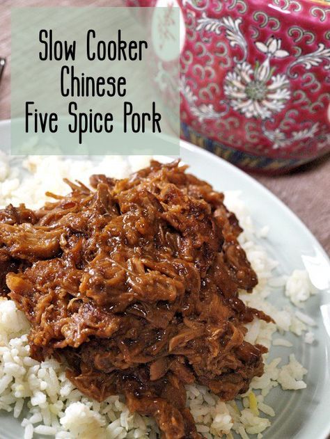 Essen, Chinese Slow Cooker Recipes, Chinese Five Spice Pork, Five Spice Recipes, Slow Cooker Chinese, Five Spice Pork, Chinese Five Spice, Pork Shoulder Recipes, Slow Cooker Lamb