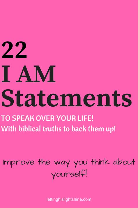 22 I AM Statements to Speak Over Your Life Growing In Faith, I Am Statements, I Am Affirmations, Friends Group, Bible Study Verses, Encouraging Scripture, Sneaks Up, Bad Habit, Profile Page