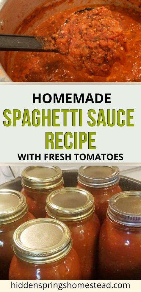 Essen, Canning Homemade Spaghetti Sauce, Homemade Canned Spaghetti Sauce, Spaghetti Sauce From Scratch, Best Homemade Spaghetti Sauce, Homemade Spaghetti Sauce Easy, Canning Tomatoes Recipes, Canned Spaghetti Sauce, Sauce Spaghetti