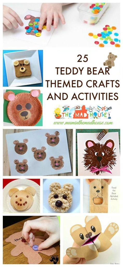 25 Teddy Bear Themed Crafts and Activities - Celebrate National Teddy Bear Day… Where’s My Teddy Activities, Bear Sensory Activities, Three Little Bears Craft Preschool, Teddy Bear Activities For Preschool, Teddy Bear Activities, Big Book Activities, Bear Theme Preschool, National Teddy Bear Day, Bear Activities