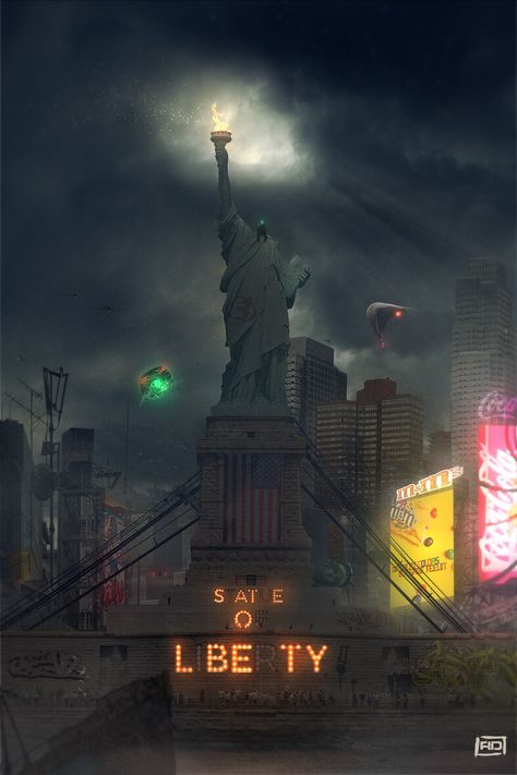 Post Apocalyptic, Empire State Building, Post Apocalyptic Games, Art Freedom, America Art, New York Art, Personal Project, Story Inspiration, Behance Net