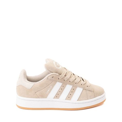 adidas Campus '00s Athletic Shoe - Big Kid - Wonder Beige / White / Gum Beige Adidas Campus, Outfits With Adidas Campus 00s, Fall Shoes 2024, Cute Running Shoes, Beige Adidas, Better Everyday, Pretty Sneakers, Trendy Shoes Sneakers