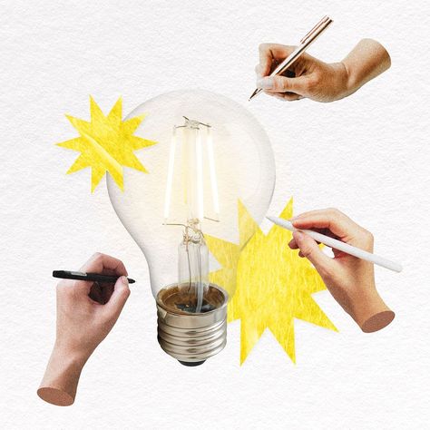 Hand writing on light bulb, idea brainstorming concept  | free image by rawpixel.com / Nunny Netflix Template, Writing Collage, Light Bulb Idea, Concept Collage, Classic Stickers, Sticker Collage, Hand Png, Light Png, Collage Elements