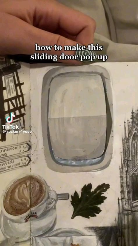 Drawing Ideas For Scrapbook, Interactive Things In Sketchbook, Filling Sketchbook Pages, Sketchbook Ideas Pop Up, Pop Up Notebook Ideas, Junk Sketchbook Ideas, Junk Journal Drawings, Source Book Ideas Art, This Book Belongs To Ideas Aesthetic