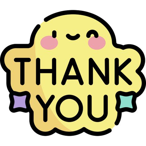 Cute Thank You Stickers, Thank You Png, Thank You Cute, Thank You Sticker, Bakery Icon, Halloween Party Packs, Funny Laptop Stickers, Restaurant Icon, Overlays Cute