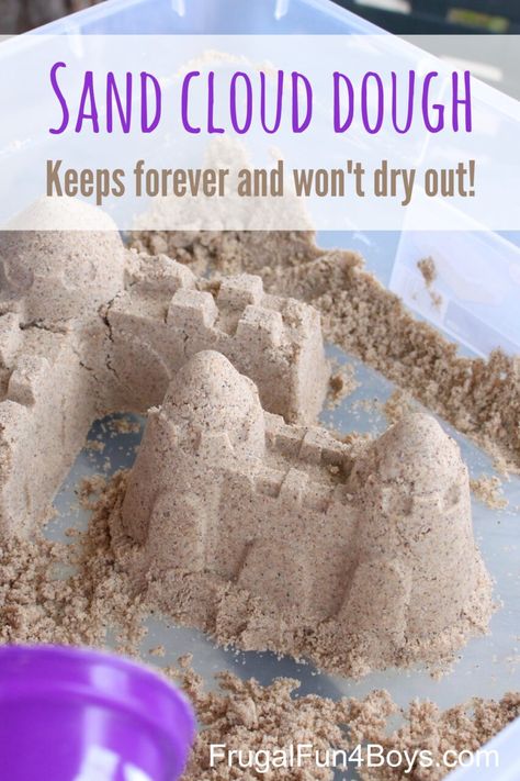 Montessori, How To Make Sand, Sand Dough, Sands Recipe, Moon Sand, Cloud Dough, Sand Cloud, Sand Play, Messy Play