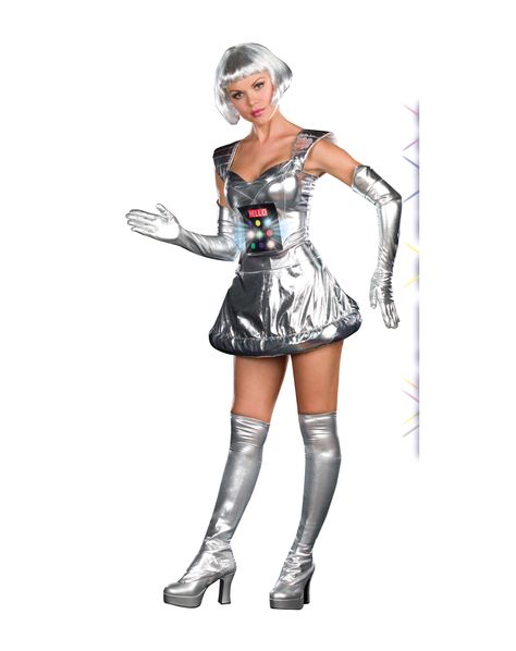 How bad do I need this robot costume? Pretty bad. Robot Dress, Space Girl Costume, Galaxy Costume, Robot Halloween Costume, Robot Fashion, Space Costume, Robot Costume, Fairy Wings Costume, Space Costumes