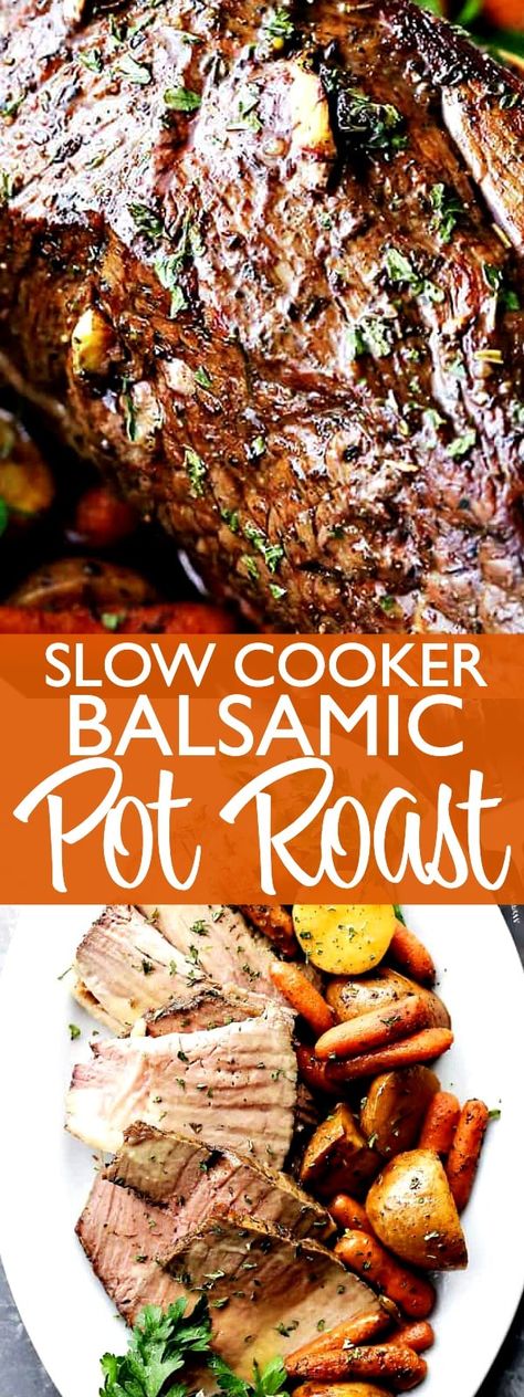 Balsamic Slow Cooker Pot Roast, Pot Roast Crock Pot Recipes Balsamic, Frozen Rump Roast Crock Pot Recipes, Roast Marinade Beef Crock Pot, Chunk Beef Recipes Crock Pot, Balsamic Beef Slow Cooker, Balsamic Gravy, Pot Roast Crockpot Recipes, Rump Roast Crock Pot Recipes