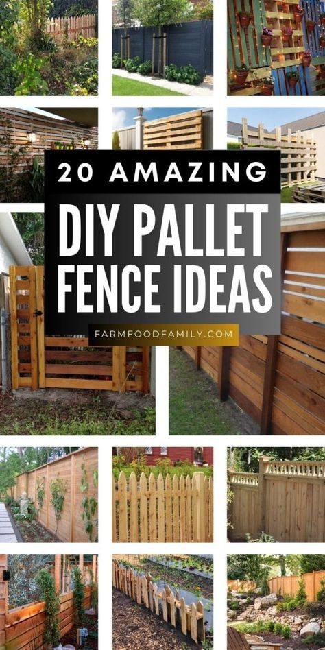 20 Amazing Pallet Fence Ideas to Transform Your Yard 43 Palet Fences Ideas, Wood Pallet Fence Ideas Diy, Wooden Pallet Fence, Pallet Creations Diy, Fence Pallet Ideas, Pallet Fence Diy Dogs, Garden Pallet Fence, Diy Pallet Fence Ideas, Pallet Privacy Fences