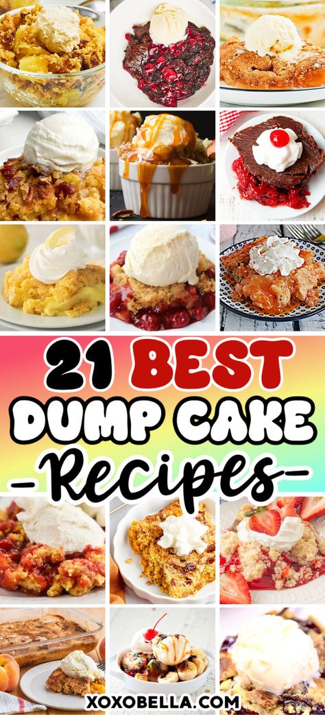 Dump cake ideas Strawberry Cobbler Dump Cake, Dump Recipes Desserts, Dump Box Cake Recipes, Dump Cakes In Crockpot, Individual Dump Cake Recipes, Cookie Butter Dump Cake, Dessert Recipes Dump Cake, Dump And Go Crockpot Desserts, Pina Colada Dump Cake Recipe