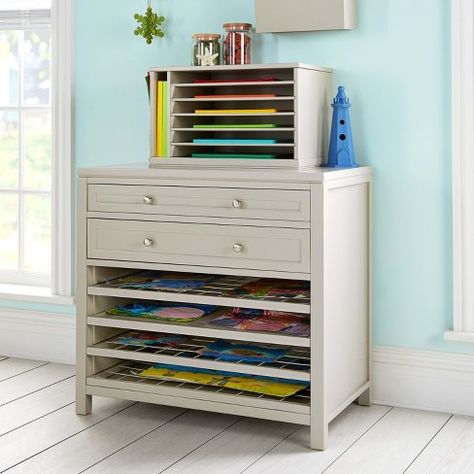 Martha Stewart Crafting Kids' Art Storage with Drying Racks - Gray Kids Art Storage, Kids Art Table, Craft Storage Cabinets, Arts And Crafts Storage, Art Supplies Storage, Art Supply Organization, Drying Racks, Martha Stewart Crafts, Kids Crafting