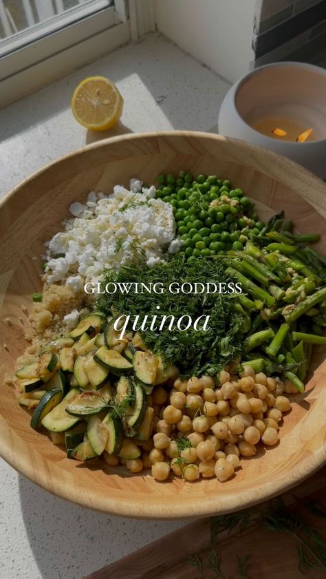 Zucchini And Asparagus, Danielle Brown, Vegan Feta, Dill Dressing, Cooked Quinoa, Quinoa Salad Recipes, Lunch Bowl, Fall Dinner Recipes, White Wine Vinegar