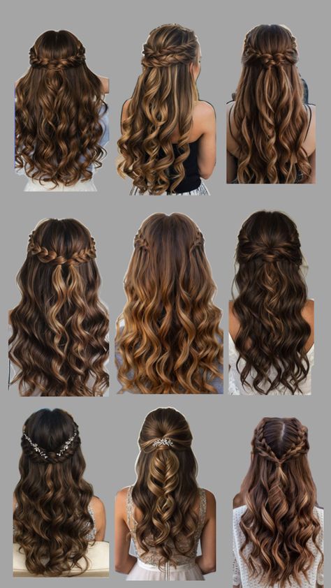 Hair ideas for engagement/special occasion Hairstyle For Special Occasion, Hairstyles Special Occasion, Hairstyles For Marriage, Formal Hairstyles For Prom, Hoco Hairstyles Curly Hair, Hairstyles For Special Occasions, Sweet 16 Hair, Maid Of Honor Hairstyles For Long Hair, Graduation Hair Ideas