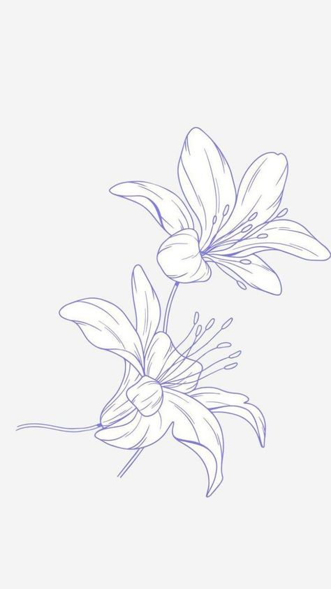 Lillies Tattoo, Lilies Drawing, Lily Flower Tattoos, Tatoo Inspiration, Flower Line Drawings, Lily Tattoo, Red Tattoos, Minimalist Tattoos, Classy Tattoos