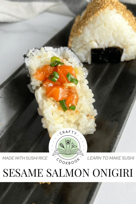 Sesame Salmon Onigiri Sushi Salmon Onigiri, Making Sushi At Home, Sesame Salmon, Sushi Bowl Recipe, Making Sushi, Sushi At Home, Japanese Grocery, Sushi Bowl, Freezer Meal Prep