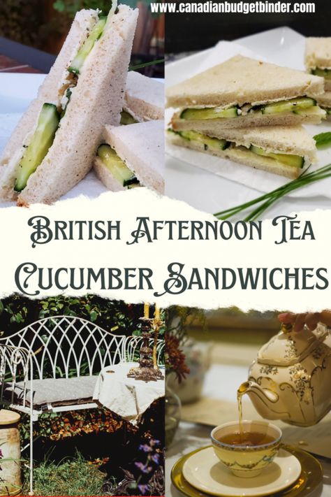 Traditional Cucumber Tea Sandwiches, British Cucumber Sandwiches, Sandwiches Afternoon Tea, British Tea Time, Light Sandwiches, Cucumber Tea Sandwiches, Cream Cheese Mints, British Recipes, Tiny Foods