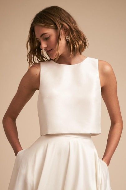 Two Piece Wedding Dress, Bridal Tops, Wedding Dresses Bridesmaids, Anthropologie Wedding, Minimalist Wedding Dresses, Bridal Separates, Wedding Dress Chiffon, Brides Wedding Dress, Bride Clothes