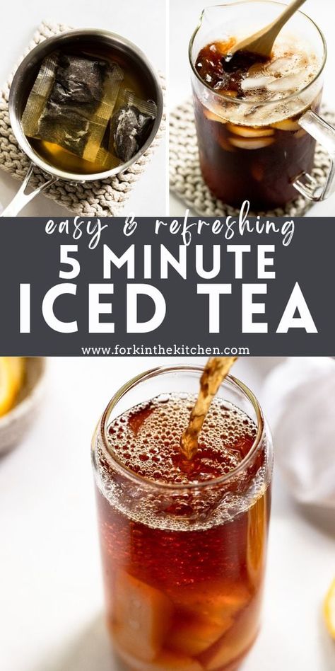 Making homemade iced tea with tea bags is super easy to do, and this quick 5-minute recipe makes sure you have a glass of refreshing iced tea ready in a flash! Iced Tea With Tea Bags, Punch For A Party, Easy Iced Tea, Spring Baking Recipes, Iced Tea Recipes Homemade, Homemade Iced Tea, Cold Brew Iced Tea, Iced Tea Recipe, Easy Quick Recipes