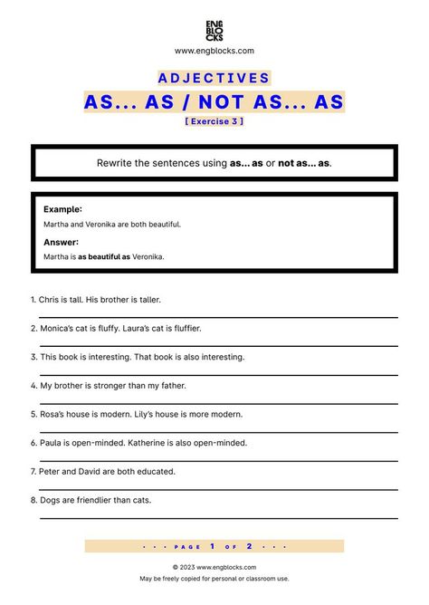 #english #englishgrammar #adjectives #esl #eslworksheet #adjectivesworksheet #adjectivesinenglish #engblocks #eslwebsite Comparison Of Adjectives, Adjectives Exercises, Degrees Of Comparison, Preposition Worksheets, Adjective Worksheet, Comparative Adjectives, English Grammar Worksheets, Grammar Worksheets, Esl Worksheets