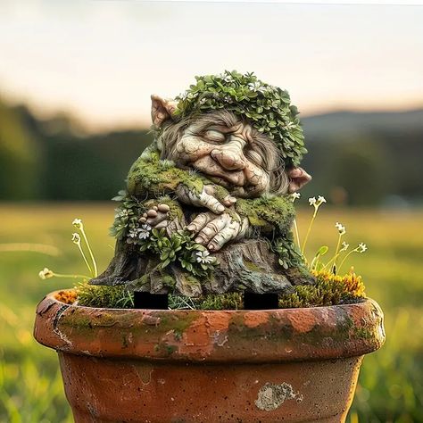 Sleeping Gnome Garden Stake: Waterproof Scratch Chemical - Temu Fairy Wreath, Flower Pot Decoration, Pot Decoration, Wreath Accessories, Decorative Garden Stakes, Lawn Art, Acrylic Flower, Fairy Garden Accessories, Estilo Art Deco