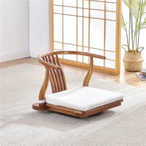 Swivel Base Comfortable Japanese Floor Chair With Back Support Zaisu Tatami Legless Chair Great For Reading Games Meditating - Living Room Chairs - AliExpress Tatami Floor Chair, Japanese Floor Chair, Japanese Floor Seating, Moden House, Legless Chair, Meditation Alter, Floor Chairs, Japanese Chair, Wool Chair