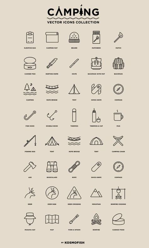 Hi guys! I come back here and share with you a set of free #vector #icons – camping! This set includes 40 modern look outline icons in vector presenting these familiar stuffs of the mountaineer and scouts, ect… Camping Icons, Sketch Note, Ui Ux 디자인, Doodle Icon, 로고 디자인, Logo Icons, Free Design Resources, Mockup Design, Icon Set