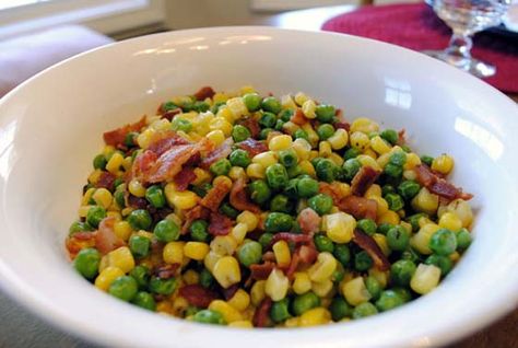 Frozen Peas And Corn Recipes, Canned Veggies, Peas And Corn, Thyme Butter, Corn Recipes Side Dishes, Stuffed Pork Chops, Food Sides, Best Thanksgiving Side Dishes, Pinterest Food