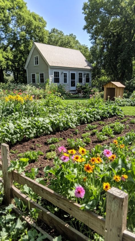 homesteading Growing Up On A Farm Aesthetic, Tiny Homestead Layout, Owning Land Aesthetic, Farm Vision Board, Homestead Mom Aesthetic, Mini Farm Aesthetic, Self Reliant Living, Self Sufficient Living Aesthetic, Backyard Flower Farm