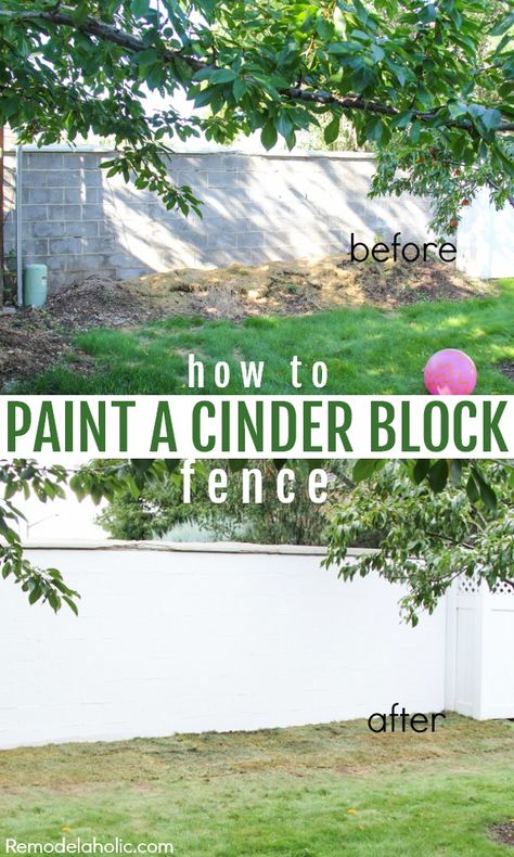 Cleaning Up Old Cinder Block Cinder Block Fence, Painting Concrete Walls, Paint Concrete Patio, Diy Backyard Fence, Concrete Block Walls, Cinder Block Garden, Cinder Block Walls, Concrete Patios, Cinder Blocks