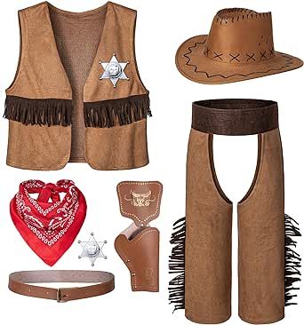 TOGROP Cowboy Costume for Boys 7pcs Set Kids Dress Up Birthday Party Halloween Cosplay 3-10 Years Dress Up Birthday Party, Up Birthday Party, Birthday Party Halloween, Wild West Party, Cowboy Birthday Party, Cowboy Costume, Kids Costumes Boys, Cowboy Birthday, Kids Dress Up