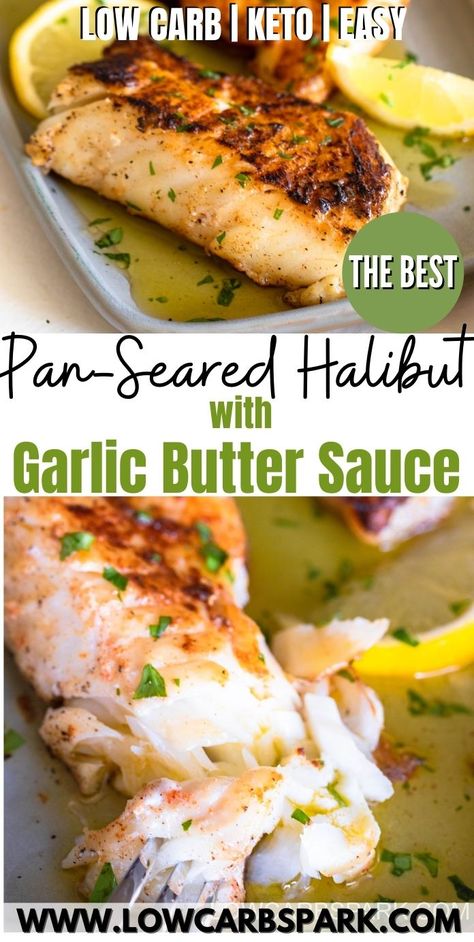 Halibut Recipes Cream Sauce, Cedar Plank Halibut, Poached Halibut Recipes, Rockfish Recipes Pan Seared, Lemon Butter Halibut, Healthy Fish Dinner Recipes, Best Halibut Recipes, Pan Seared Halibut Recipes, Pan Seared Halibut