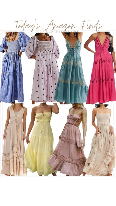 Maxi Dress Amazon, Amazon Finds Dresses, Amazon Sundress, Cute Amazon Dresses, Amazon Maxi Dresses, Amazon Dresses Summer, Free People Dress Maxi, Amazon Dress Finds, Summer Dresses Amazon