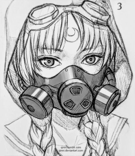 Goggles On Head Drawing, Steampunk Mask Drawing, Gas Mask Art Reference, Gasmask Character Design, Gas Mask Drawing Reference, How To Draw A Mask, Mask Drawing Sketches, Wearing Mask Drawing, Goggles Drawing Reference