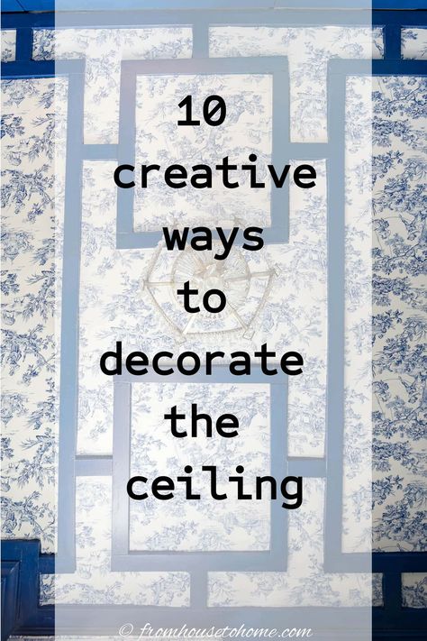 10 creative ways to decorate the ceiling Ceiling Hallway Design, Peel Stick Ceiling, Diy Kitchen Ceiling Ideas, Decals On Ceiling, Black And White Ceiling Design, Easy Diy Ceiling Ideas, Ideas For Ceilings Cheap, Kitchen Ceiling Wallpaper Ideas, Diy Ceiling Ideas Cheap