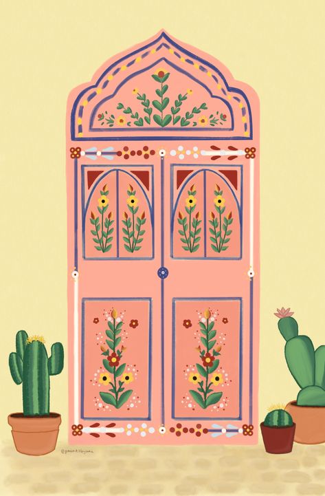 #procreate #digitalart #procreateillustrations #artistsoninstagram #artistsonpinterest #art #goaucheart #painting #procreateart #ipad6 #applepencil #morocco #moroccandoor #cactusart #cactus 50th Wedding Anniversary Invitations, Iranian Art, Cactus Art, Diy Canvas Art Painting, Diy Canvas Art, Pottery Painting, Diy Canvas, Canvas Art Painting, Marrakech