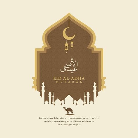 Elegance gold eid aladha background desi... | Premium Vector #Freepik #vector #eid-al-adha #idul-adha #al-adha #kurban-bayram Eid Ul Adha Design, Eid Adha Design, Eid Al Adha Creative Ads, Eid Ul Adha Post, Eid Adha Mubarak Design, Eid Al Adha Poster, Eid Al Adha Design, Eid Post, Raya Design