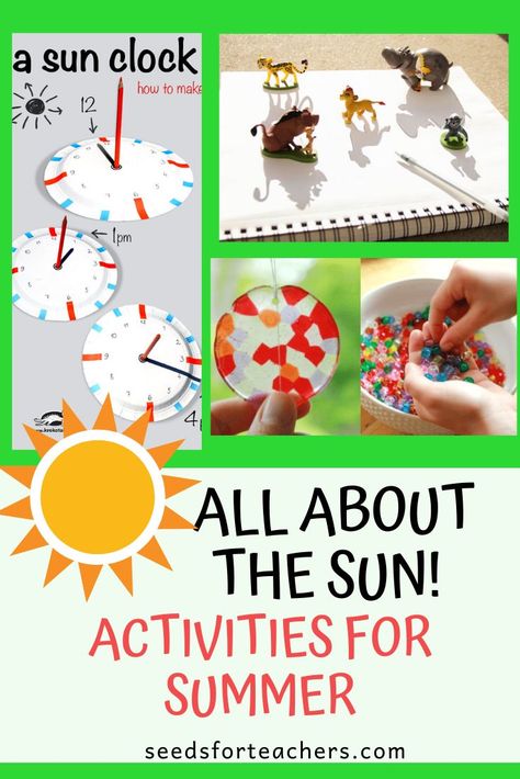 Make a sundial, learn about how big the Sun is and make a fantastic piece of artwork! Sun Lessons For First Grade, Learning About The Sun Activities, What Melts In The Sun Experiment, Sunny Weather Crafts Preschool, Sun Stem Activities, Teaching About The Sun, Sun Unit Study, Sun Science Activities, Sun Science Experiments For Kids