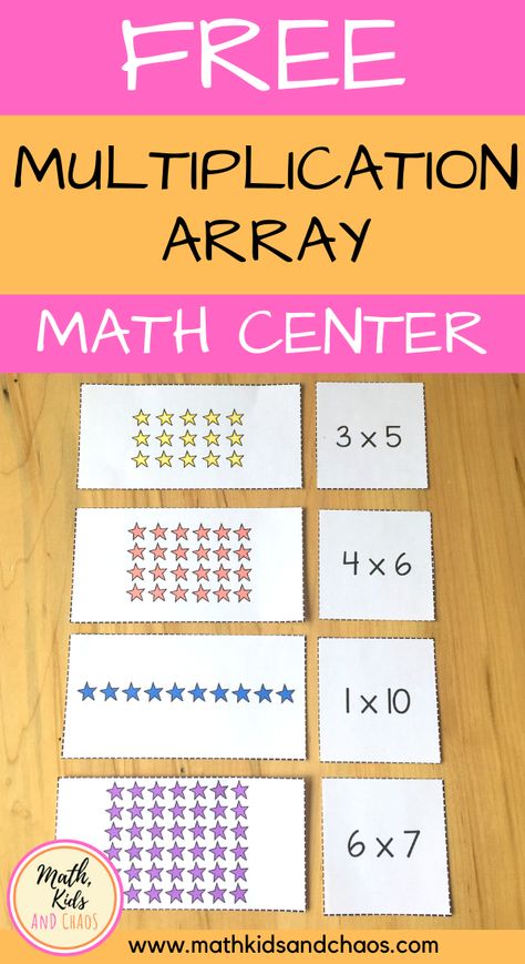 Grab this free multiplication array matching activity for your next math center! This fun math activity is perfect for practising or reviewing the topic of multiplication arrays. This download contains 10 picture cards and 10 number cards. To complete the activity, simply find the correct number card for each array picture. Can also be used as a cut and paste worksheet! #multiplicationactivities #multiplication #multiplicationarrays #mathkidsandchaos #mathcenters #grade2math #grade3math Array Multiplication, Array Math, Teaching Third Grade Math, Array Worksheets, Multiplication Arrays, Grade Three, Educational Assistant, Multiplication Activities, Computer Lessons