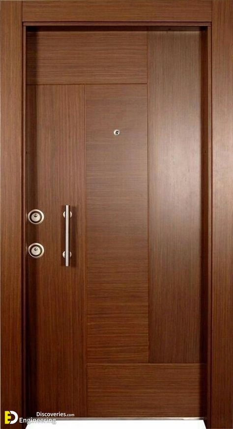 Top 50 Modern Wooden Door Design Ideas You Want To Choose Them For Your Home | Engineering Discoveries Solid Door Design Entrance, Entrance Doors Design, Pintu Ganda, Pintu Interior, Wooden Door Entrance, Door Design Ideas, Flush Door Design, Modern Wooden Doors, House Main Door Design